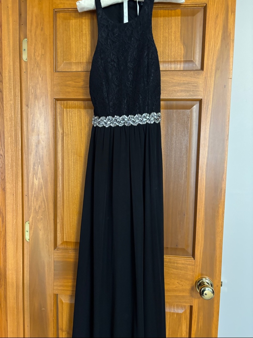 Speechless Black Prom Dress with Silver Beaded Waist